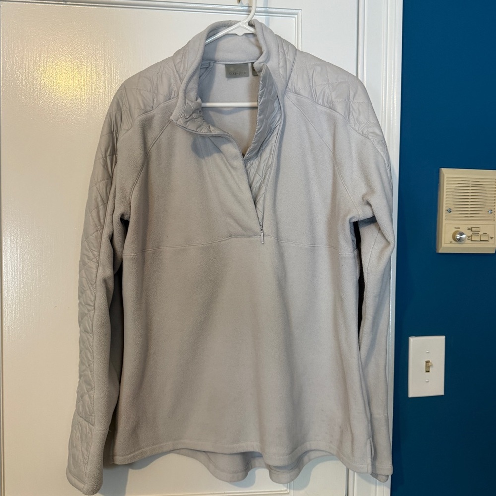 Athleta Cream|White Fleece Pullover